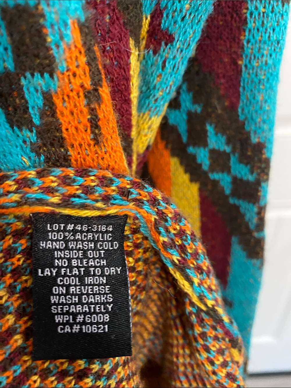 Rock & Roll Cowgirl Turquoise Orange Brown Aztec Open Cardigan - Picture 5 of 5